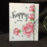 Handmade Card, Hand Stamped Card, Stamped Birthday Card, Handmade Birthday Card, Stamped Thank You Card,  Altenew Peony Bouquet Card