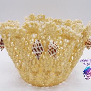 Large Orchid Pot, Beach Pot, Fan Coral Pot, Flower Pot, Planter, Lacey Pot, Lace Pot, Pot with holes, Beige orchid pot, Doilie pot, Gift