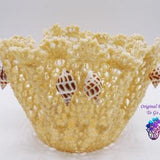 Large Orchid Pot, Beach Pot, Fan Coral Pot, Flower Pot, Planter, Lacey Pot, Lace Pot, Pot with holes, Beige orchid pot, Doilie pot, Gift