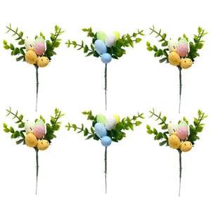 1PC Easter Egg Artificial Flower Leaf Fake Egg Dried Flower Plant Home Decor Art