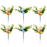 1PC Easter Eggs Artificial Flower Plastic Leaf Fake Dried Plants Home Decor Arts