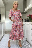 WYSE London Marielle Carnation Maxi Dress SIZE 2 / UK 10 Floral Hippie Flower