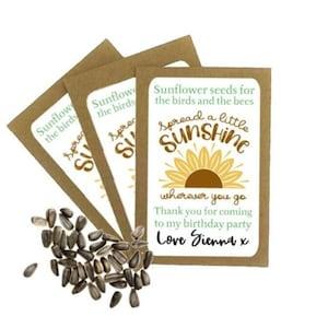 Personalised Birthday Party Bag Seed Packets Envelopes with Seeds | Eco Friendly Party Bags | Sunflower Seeds Gift Bag | Birthday Thank You