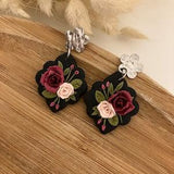 Polymer Clay Peony Bouquet Earrings, Peony Earrings, Clay Floral Bouquet Earrings, Unique Earrings, Boho Jewelry