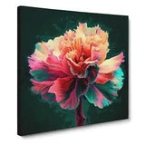 Carnation Flower Glitch Art Canvas Print Wall Art Framed Picture Large