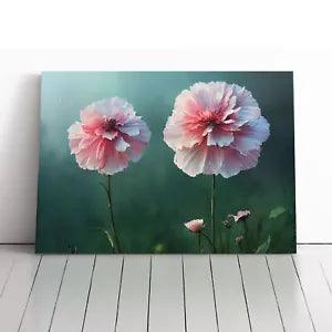 Beauteous Carnation Flowers Canvas Print Wall Art Framed Picture Large