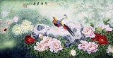 ORIGINAL ASIAN FINE ART CHINESE WATERCOLOR PAINTING-Egret Bird&Peony flower