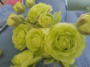 Silk Green Artificial Peony Stem & Button - 23 Inches Tall - 6 Pieces.