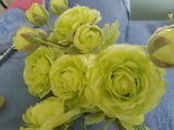Silk Green Artificial Peony Stem & Button - 23 Inches Tall - 6 Pieces.
