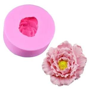 1PC Candle Wax Peony Silicone Mold Clay Resin Handmade Fondant Decorating Mould