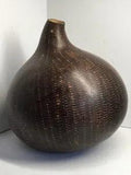 Home decor Gourd large Aborigine primitive folk art black dried flower vase