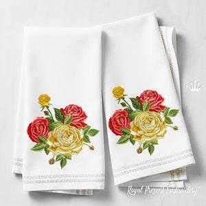 Bouquet of Roses Machine Embroidery Design - 3 sizes