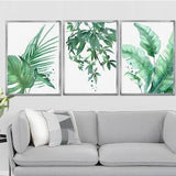 Green Watercolor Monstera Deliciosa Painting Set 3 Tropical Plant Print Large Exotical Leaf Poster Botanical Minimalist Art Home Decor