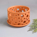 Handmade Terracotta Clay Pot with Tray for Orchids, Succulents, and Other Plants | LargeTerracotta Planter with Holes for Orchid Root Health