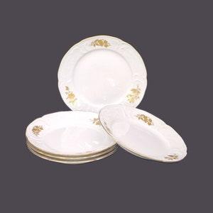 Five Rosenthal Gold Bouquet Chateau Fleurs bread plates. Gold trim. Classic Rose Porcelain made in Germany.