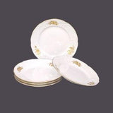 Five Rosenthal Gold Bouquet Chateau Fleurs bread plates. Gold trim. Classic Rose Porcelain made in Germany.
