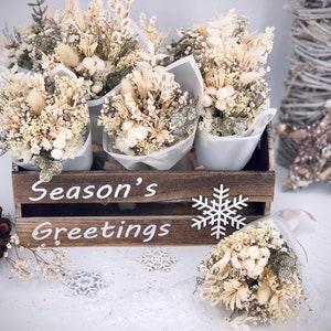 Petite Mini Christmas Dried Flower Bouquet, Natural Everlasting Dry Flowers, Holiday Season Flower Arrangement, Holidays 2023, Cute Present