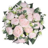 4 Packs Peonies Artificial Flowers Bulk, Small Silk Faux Fake Peony Light Pink