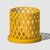 Orchid Pot, Unique Plant Pot with Drainage Holes and Saucer, 3D Printed Planter, Cute Mustard Planter Pot, Modern Home Decor