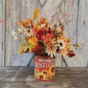 Fall sunflower arrangement for table, farmhouse fall centerpiece,  autumn home decor
