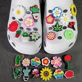 CrocodileCROC, Silicone PVC charm, flower theme, plant, cactus, rose, daisy, sunflower