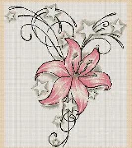 Lily and Stars Counted Cross Stitch Complete Kit  #6-450A