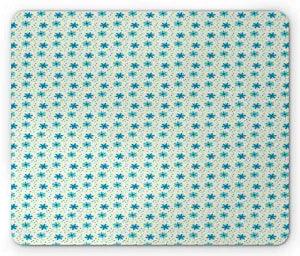 Nostalgic Flower Blue Design Mousepad Rectangle Non-Slip Rubber10583