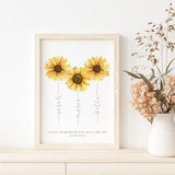 3 Personalized Flowers Print For Best Friends, Customizable Best Friends Gift, Gift For Long Distance Friendships, Sisters Gifts