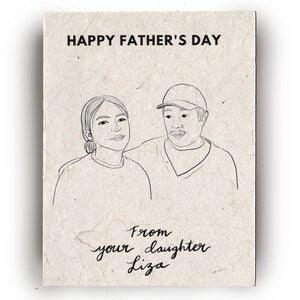Custom Portrait Greeting Card | Flower Seed Card | Unique and thoughtful Anniversary Gift