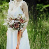 Toffee Boho Bouquet l Orange Tone Bridal Bouquet l Boho Wedding Bouquet l Pampas Boho Bouquet