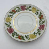 VINTAGE MIKADO CHINA PATIO SMALL FLORAL PORCELAIN PLATE CARNATIONS FLOWERS WHITE