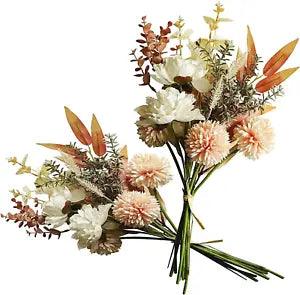 2Packs Artificial Faux Flowers Plant Silk 17.3" Fall Flower Arrangement Boho Sty