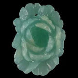 BE01116# Hand Carved Cameo Peony Flower Amazonite Pendant Bead Gemstone
