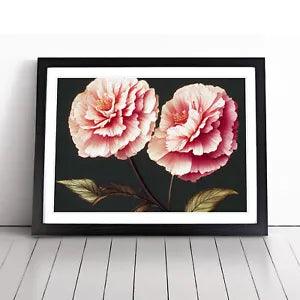 Pure Carnation Flowers Framed Wall Art Poster Print Home Decor Picture Large