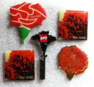 Carnation Flower - May 1 World Workers' Solidarity Day 2004 2005 2006 Pin