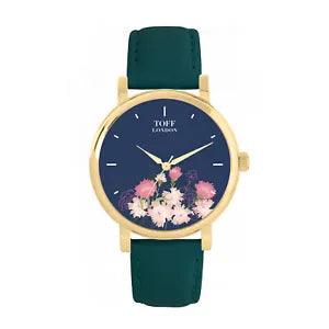 Toff London TLWS-59323 Ladies Pink Carnations Flower Watch