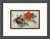 Jia Kede Peony Asian Art Custom Framed Print