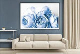 Blue Peony Flowers Closeup View Print Premium Poster High Quality choose sizes