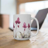 Orchid Watercolor 15oz Mug - Perfect Gift for Plant Lovers, Biologists, Botanists, Nature Enthusiasts, and Coffee Addicts