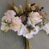 Wedding Bouquet, peach, Peonies, Boho Bouquet, Brides Bouquet, Wedding Bouquet, blush, ivory, wheat, fall Orchids,Taupe tan neutral bouquet,