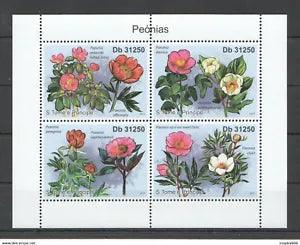 BC949 2011 S.TOME & PRINCIPE FLORA FLOWERS PEONIAS PEONIES 1KB MNH