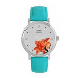 Toff London TLWS-76597 Ladies Orange Lilies Flower Watch