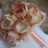 Bridal bouquet, Feather peonies, Dusty rose bouquet, Chebbi Chic Wedding, Bridesmaids, Alternative bouquet, Wedding accessory, YOUR COLOR