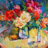 Peonies abstract  Flowers Painting Original Floral Oil Painting Pink Floral abstract peonies Bouquet  Flowers Canvas Wall Art 20'' by 27''
