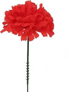 7-Head Vivid Red Silk Carnation Picks: Fade-Resistant, Ideal for Wedding Decor