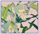 White Lily Flowers by Scottish Artist Mabel Royds Counted Cross Stitch Pattern