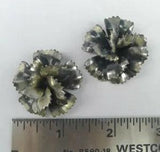 2 Vintage Sterling 3D Carnation Scatter Pins Brooches Blackened Silver Flowers