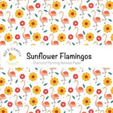 RELEASE PAPER | Sunflower Flamingos - Reusable Patterned Diamond Painting Release Paper