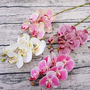 3D Small Butterfly Orchid 6 Heads/Bundle Fake Flower Home Drapery Wall Wedding Decoration Christmas Diy Artificial Phalaenopsis
