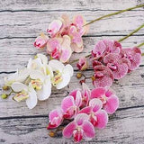 3D Small Butterfly Orchid 6 Heads/Bundle Fake Flower Home Drapery Wall Wedding Decoration Christmas Diy Artificial Phalaenopsis